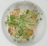 jacket potato with microgreens